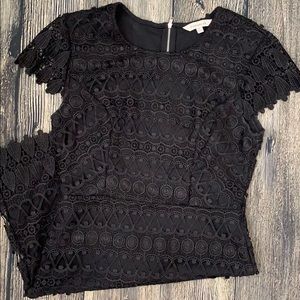 Francesca’s black lace dress